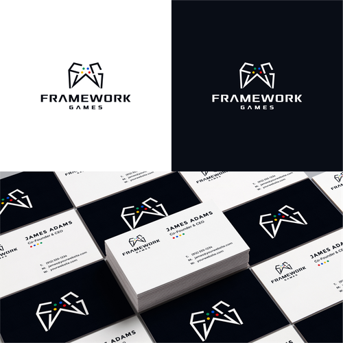 Create a logo/business card for a small indie game studio. Design by Artvin