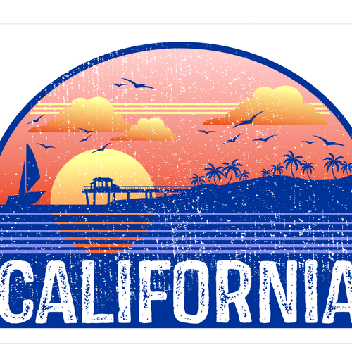 California Castaway Retro 70's T-Shirt Réalisé par jmark319