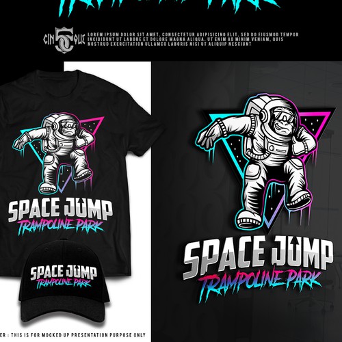 Space Jump Trampoline Park - Logo Design For Space Themed Adventure Park Diseño de Cinque❞