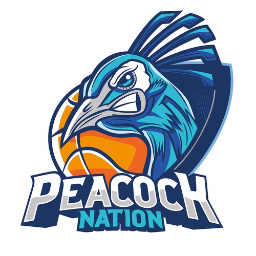 Basketball Logo for Peacock Nation - Your Winning Logo Featured on Major Sports Network Réalisé par Gerardo Castellanos