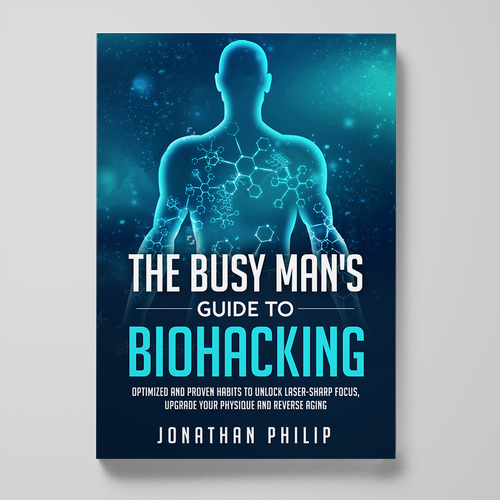 Exciting and unique book cover for mind, body, spirit and health optimization that appeals to men Design by Nitsua