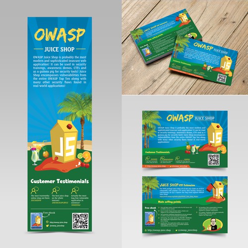 OWASP Juice Shop - Project postcard & roll-up banner Design by Logicainfo ♥