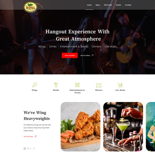 Design A Fresh New Website for The Wing Cafe & Tap House! Design by AKDCreative