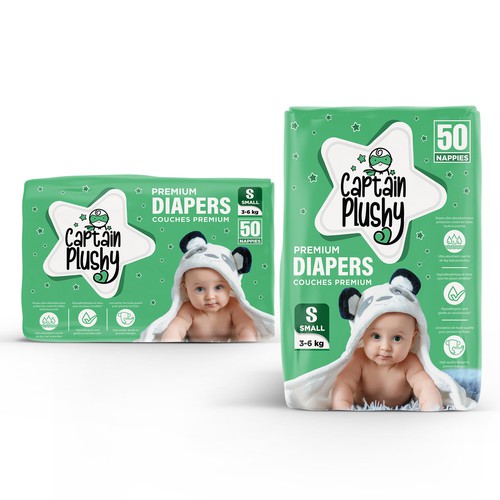 Packaging for playful baby diapers brand Design by M.Siddique