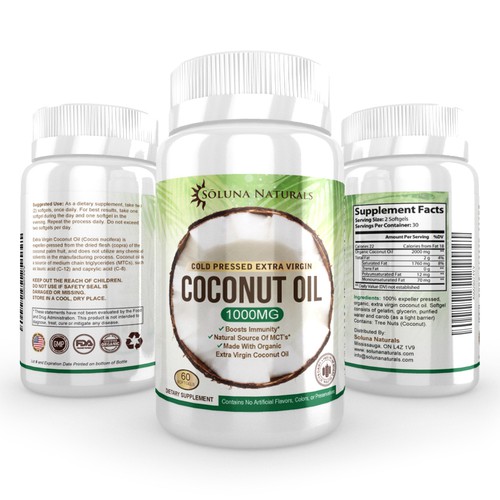 Create a Premium Label for a Coconut Oil Softgel Supplement | Product ...