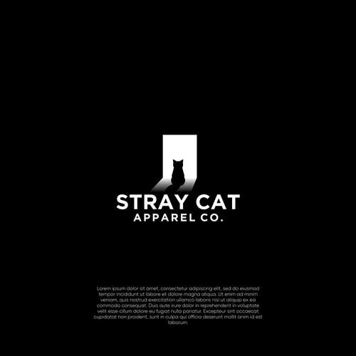 Logo for Stray Cat Apparel Co. - Clothing brand that donates 100% to saving cats! Design by -psyble-