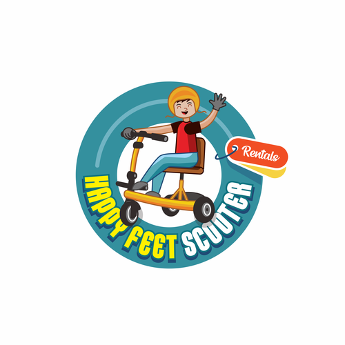 Fun, bright colored, modern logo for theme park scooter rental Design by azabumlirhaz