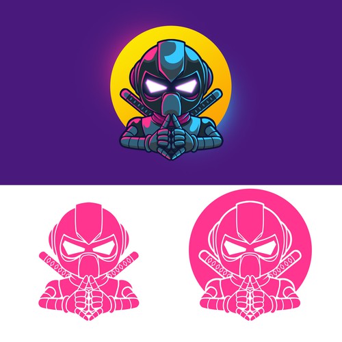 Gaming company needs a ninja-robot mascot! Design by r4pro