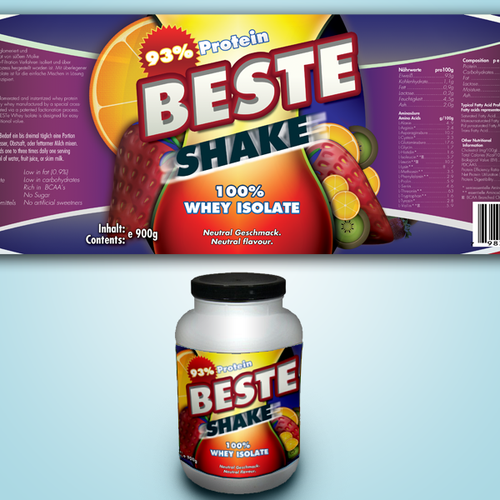 Striking, colourful, fruity label needed for the best Protein Design by YAF