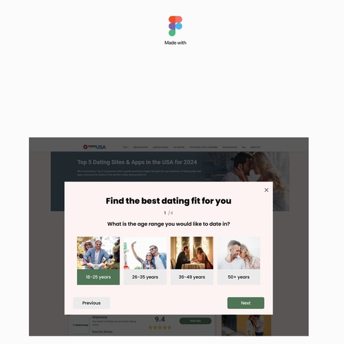 Engaging quiz feature design for product comparison website Design by DezainHub