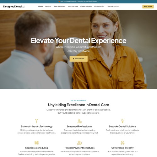 Home page for dental practice Design by keilaMaria