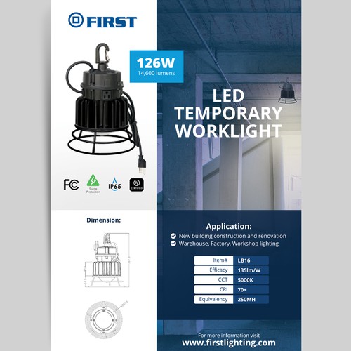 Outdoor LED Lighting (Temporary Work light) Catalogue Design Design by MotivatedDesign