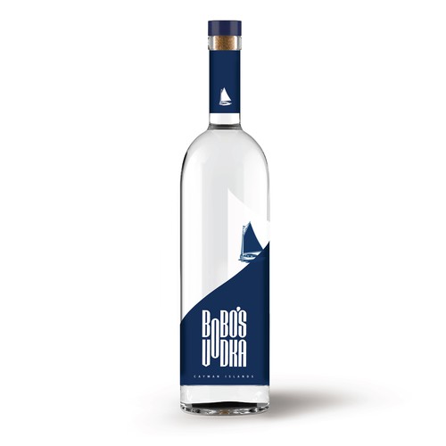 Product label for Cayman islands premium vodka Design by Osolindu