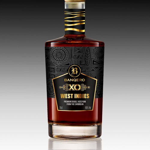 Design the labels of a whole new range of double aged RUM from the CARIBBEAN Diseño de Debdutta*