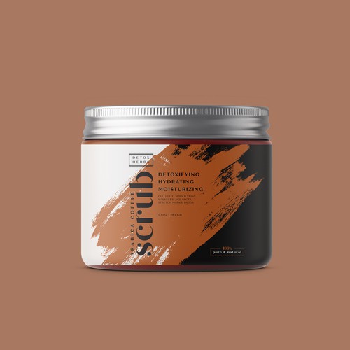 create a label for series of body scrubs Design by RUDI STUDIO