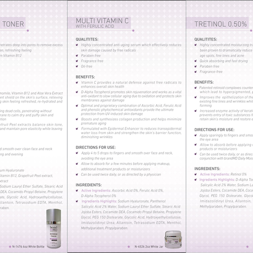 Skin care line seeks creative branding for brochure & fact sheet デザイン by Edgard K