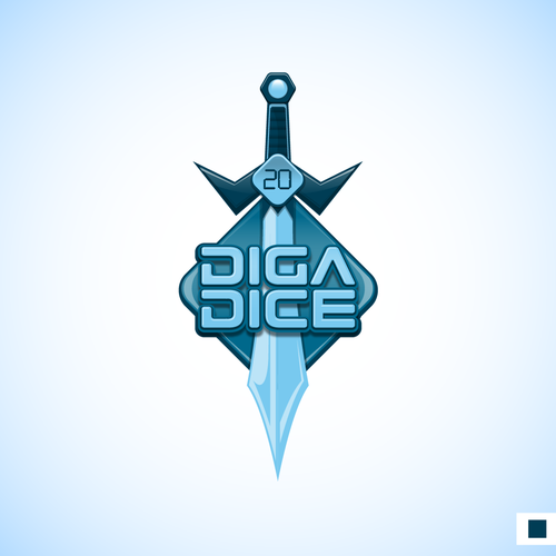 Diga Dice. Electronic dice for role playing games logo design contest. Design by Just Pixel