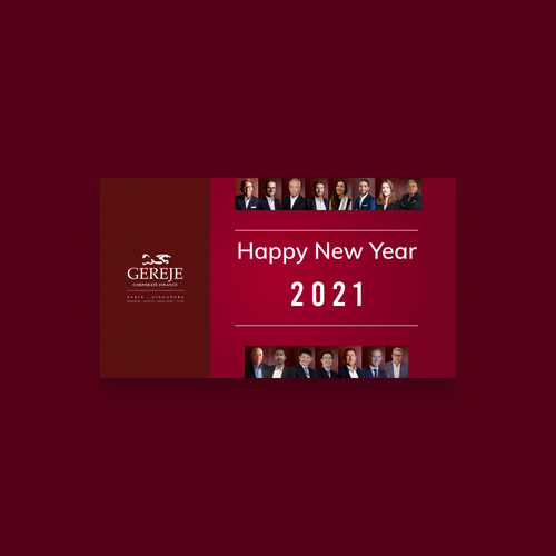 Happy new year card for GEREJE INVESTMENT BANK Design réalisé par Orovor