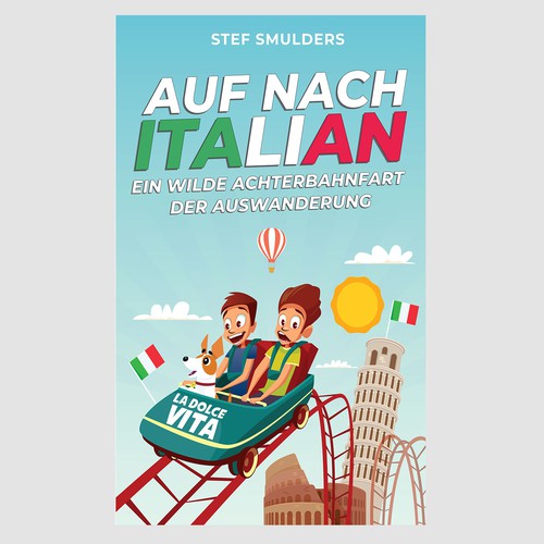 Funny Book Cover Illustration about Italy Design by EsoWorld