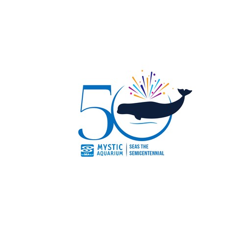 Mystic Aquarium Needs Special logo for 50th Year Anniversary Design by Passionately Curious