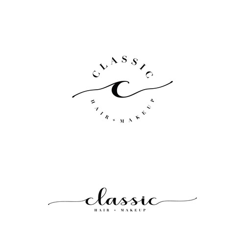 Upscale hair salon simple classic glamour logo Design by s e r i f