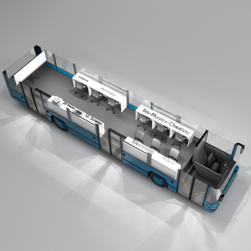 mobile scientific and technological bus (3d) Design by Muzaena