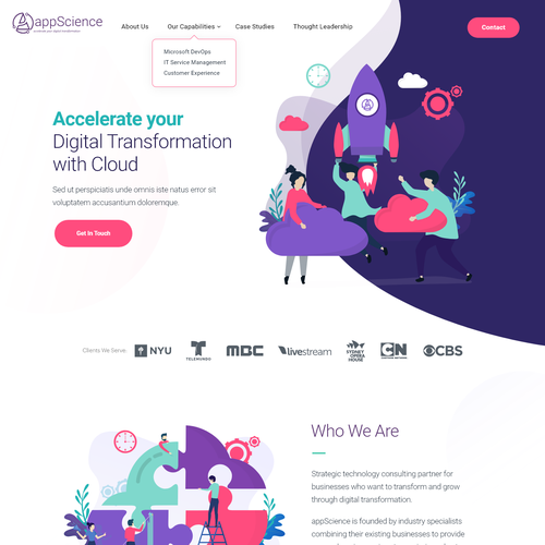 Cloud consulting company needs a sophisticated and inspiring website that stands out Design by The Lion King