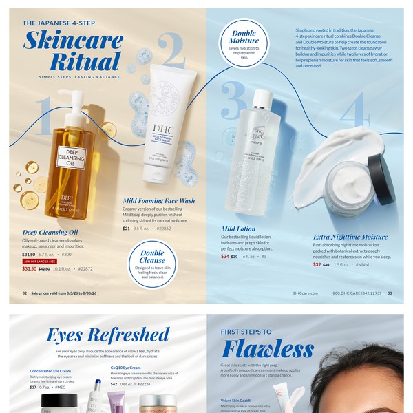 DHC Skincare Catalog Editorial Redesign