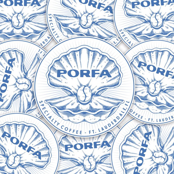 Design by S h a n k a r a titled "PORFA COFFEE STICKER DESIGN"