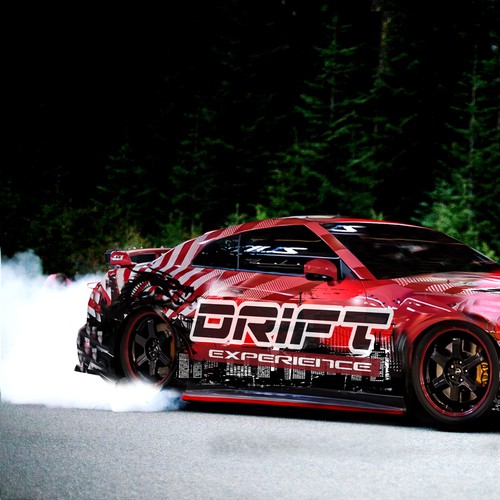 Ilustração de design plano drift car