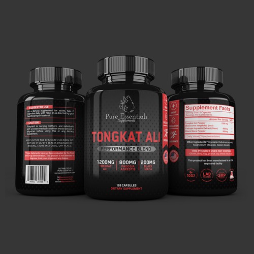 Design di Design a modern product label for my supplement bottle di Fredrick Balois