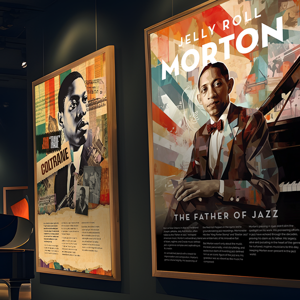 Design by Applefresh titled "Jazz Exhibition: Immersive visuals for large-format panels"