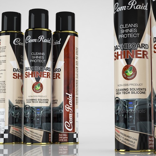 Product Label Design for AEROSOL CAN DASHBOARD SHINER SPRAY Design by DagDigi