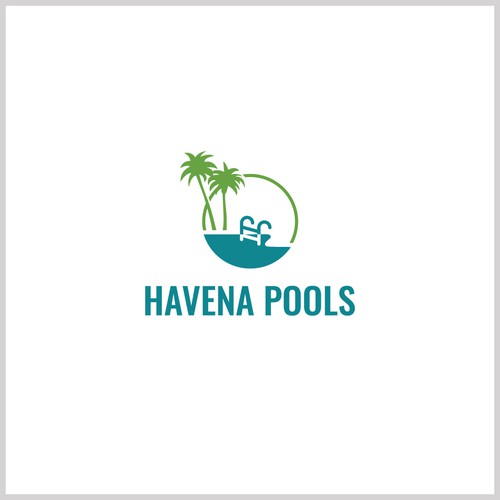 Pool company looking for a tropical  logo and business card Design by sesaldanresah