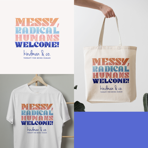 We need a hip, playful design for merch for our therapy practice Design by Mashiko.M