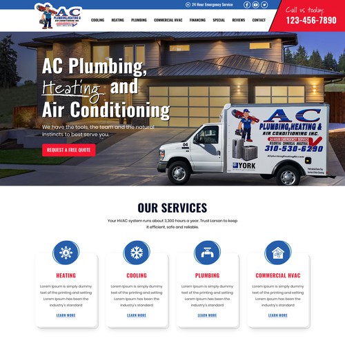 Heating Cooling Plumbing Website Design by OMGuys™