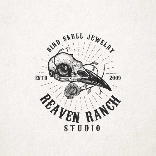 Raven skull logo for hire! Design by Bezzot!design