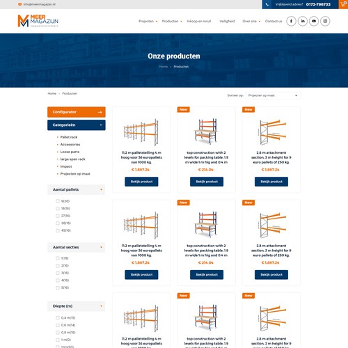 Design di Creative website templates for a leading pallet racks company_ Meermagazijn di Aj3664