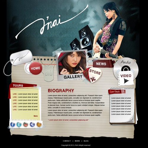 Alternative Rock Artist  J'nai needs a website design デザイン by amadea®