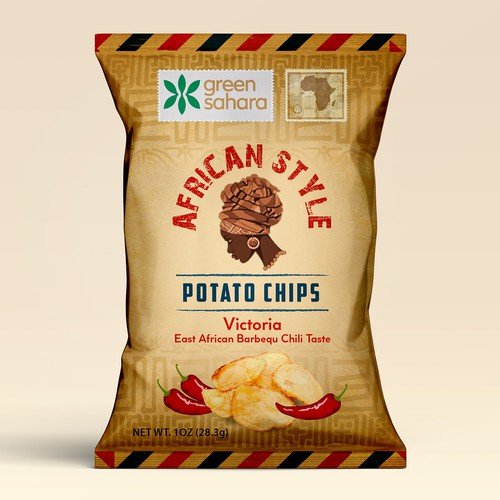 Design African style potato chips packaging Design by Nirmana92