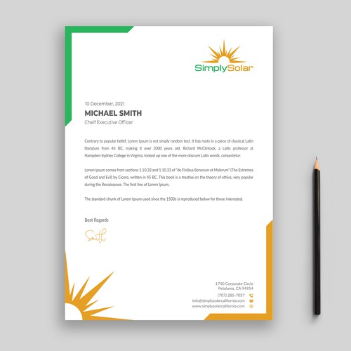 "Renewable Energy Company Letterhead" Design by Rifat Sarkar