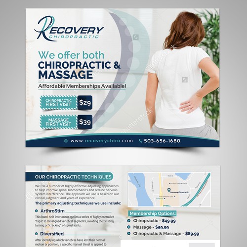 Chiropractic Post Card Mailer Design réalisé par FuturisticBug