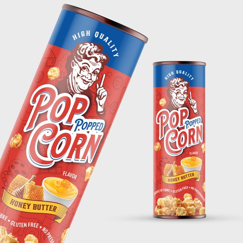 Diseño de Premium Quality Popped Pop Corn Packaging de Davi Giolo ★