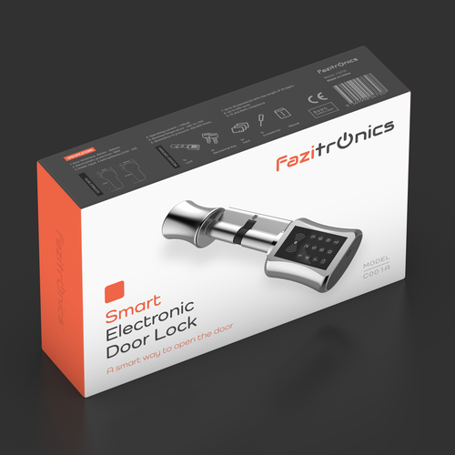 Product packaging for smart electronic door lock Ontwerp door Sinans