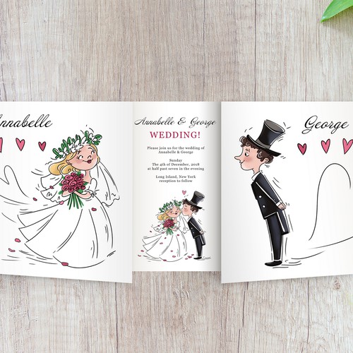 Cartoon wedding invitations | Card or invitation contest | 99designs