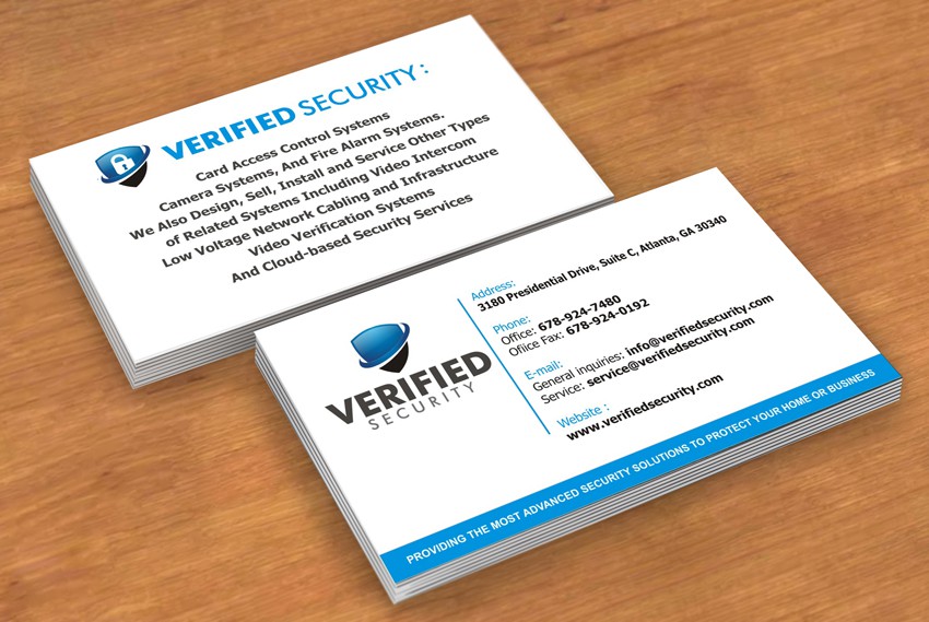 Need a Great Business Card Design for Verified Security ...