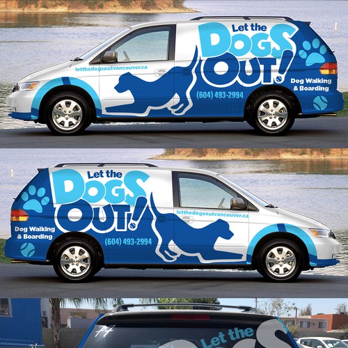 Design a Minivan Vehicle Wrap for Dog Walking Business Design réalisé par Logicainfo ♥