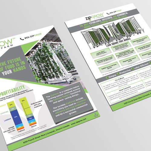 Brochure design for indoor, vertical hydroponic farm Design by TheExG ❤