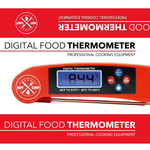 Creative Packaging Label for our Digital Food Thermometer Product