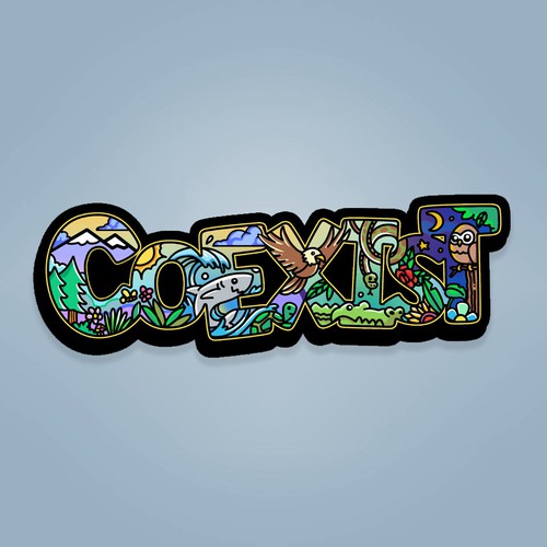 NEED FUN AND COLORFUL "COEXIST" STICKER ILLUSTRATED Design by Eko Pratama - eptm99